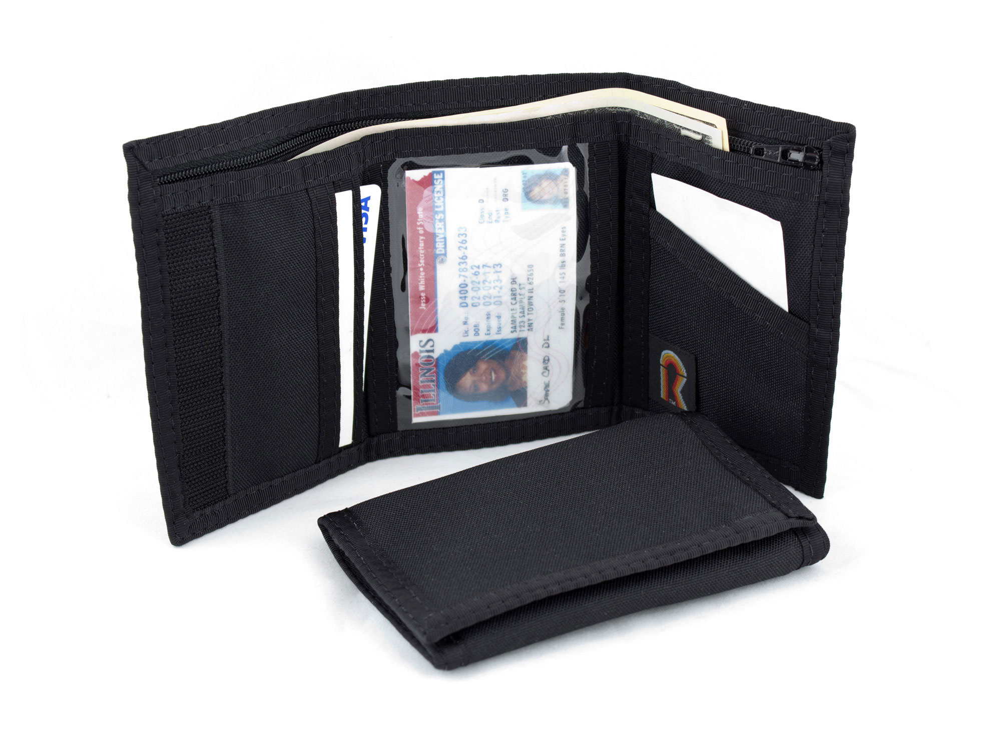 RFID Trifold Wallet w/Inside ID Window - Black / Closeout - Sold "As Is"
